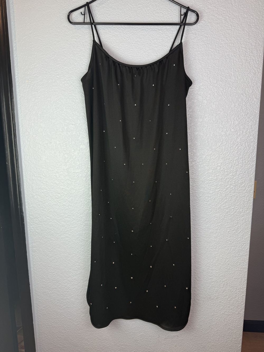 Vintage I. Magnin Dress Womens 10 Slip Maxi Crystal Embellished 90s Y2K